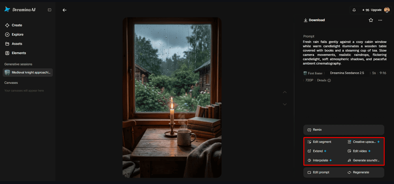 Create Cozy, Soothing ASMR-Style Scenes Using Dreamina AI Text-to-Video Prompts 6 Dreamina AI video generation settings showing model selection, aspect ratio and resolution options